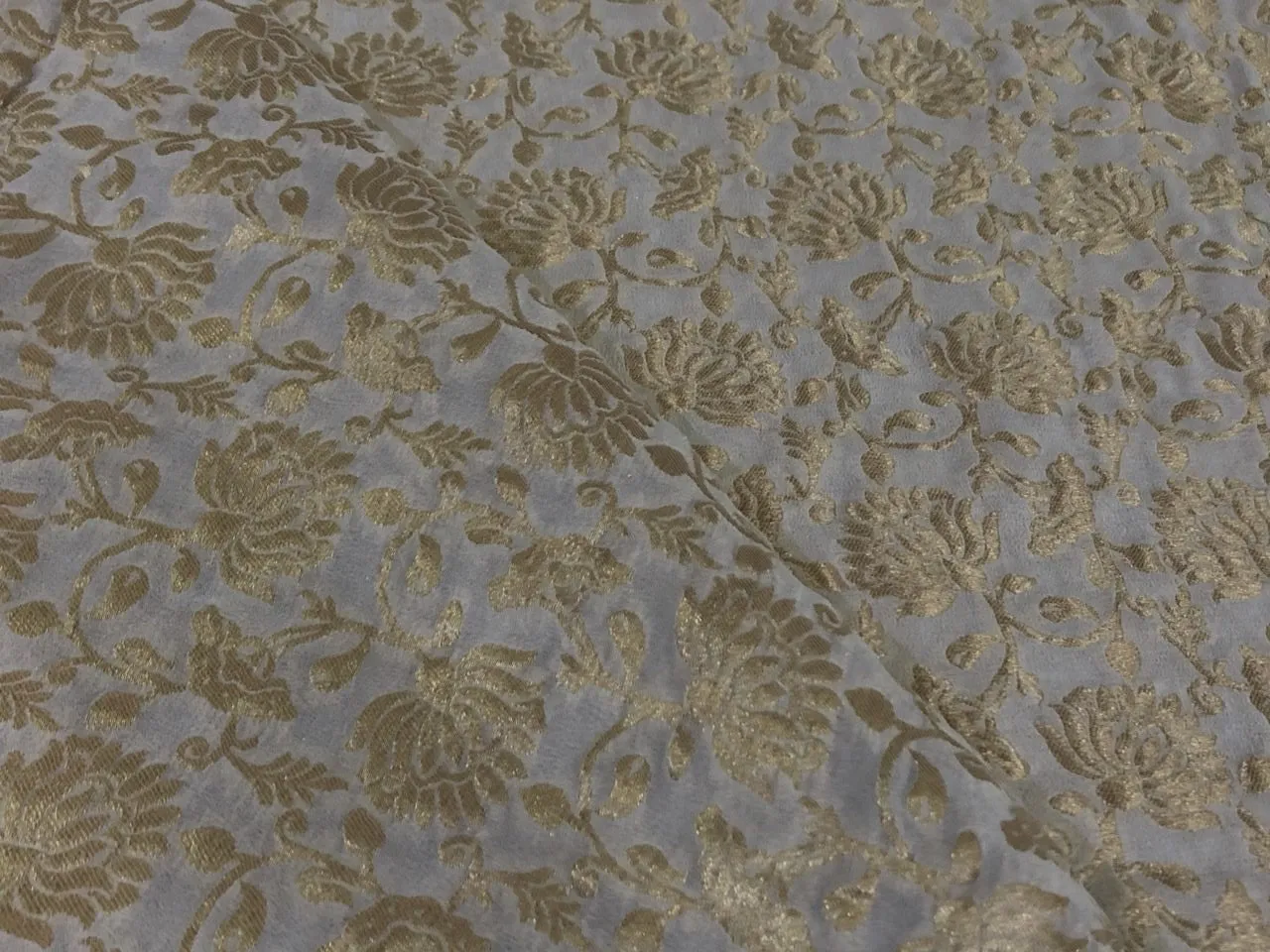100% Silk Brocade fabric available in 3 colors white ivory and silver /white ivory and gold/white ivory and white gold BRO932[1/2/3]