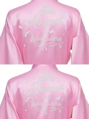 2 Batas quinceanera Pink with Silver