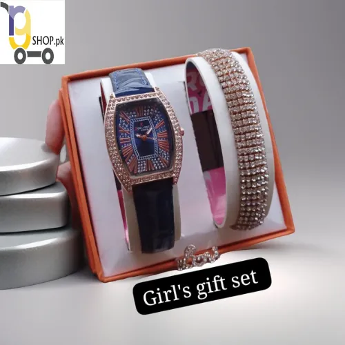 3 in 1 Gift Pack Stone Watch, Braslat & Ring for Women