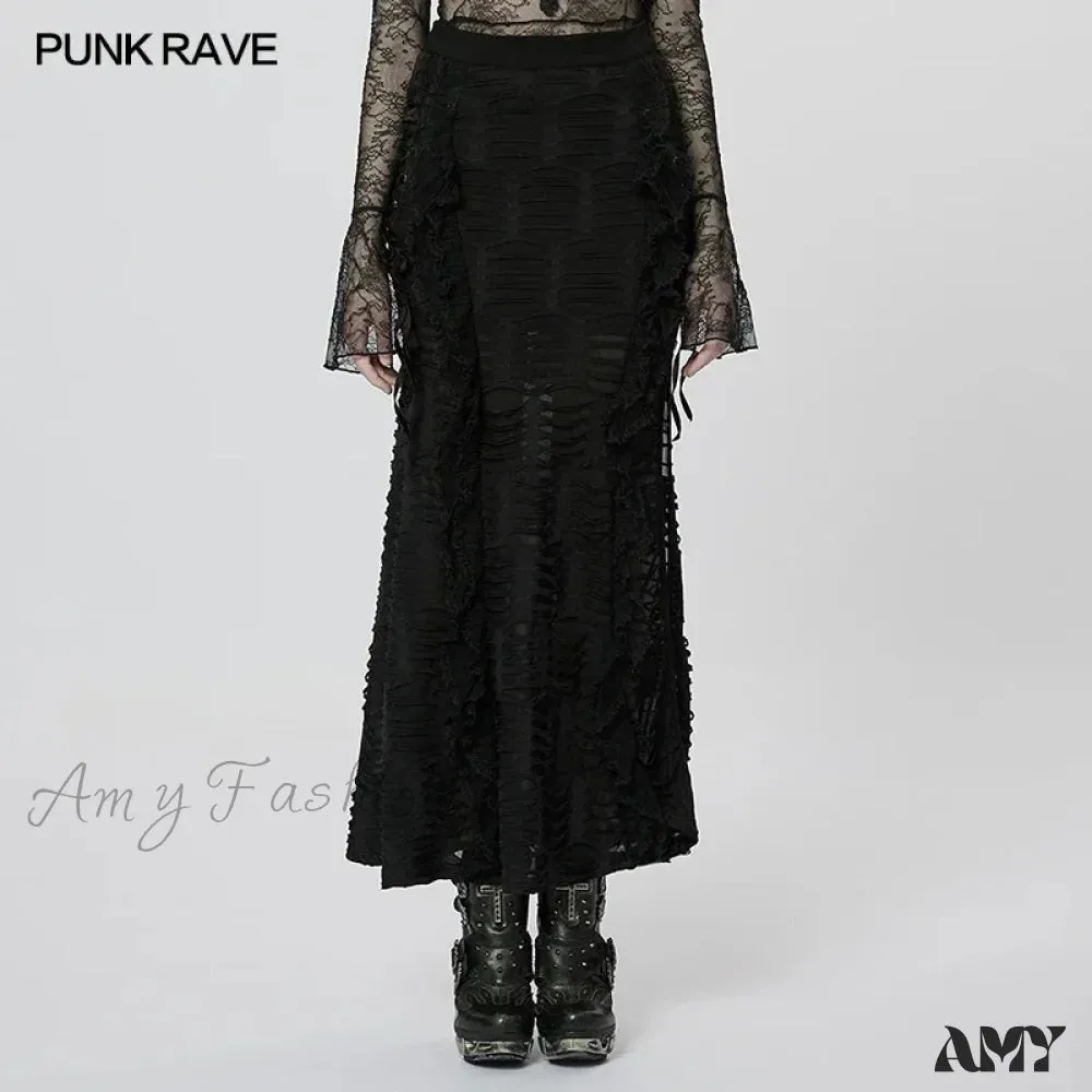 3D Sexy Gorgeous Women's Skirt Fashion Personality Long Lace Style Gothic Wavy Dark