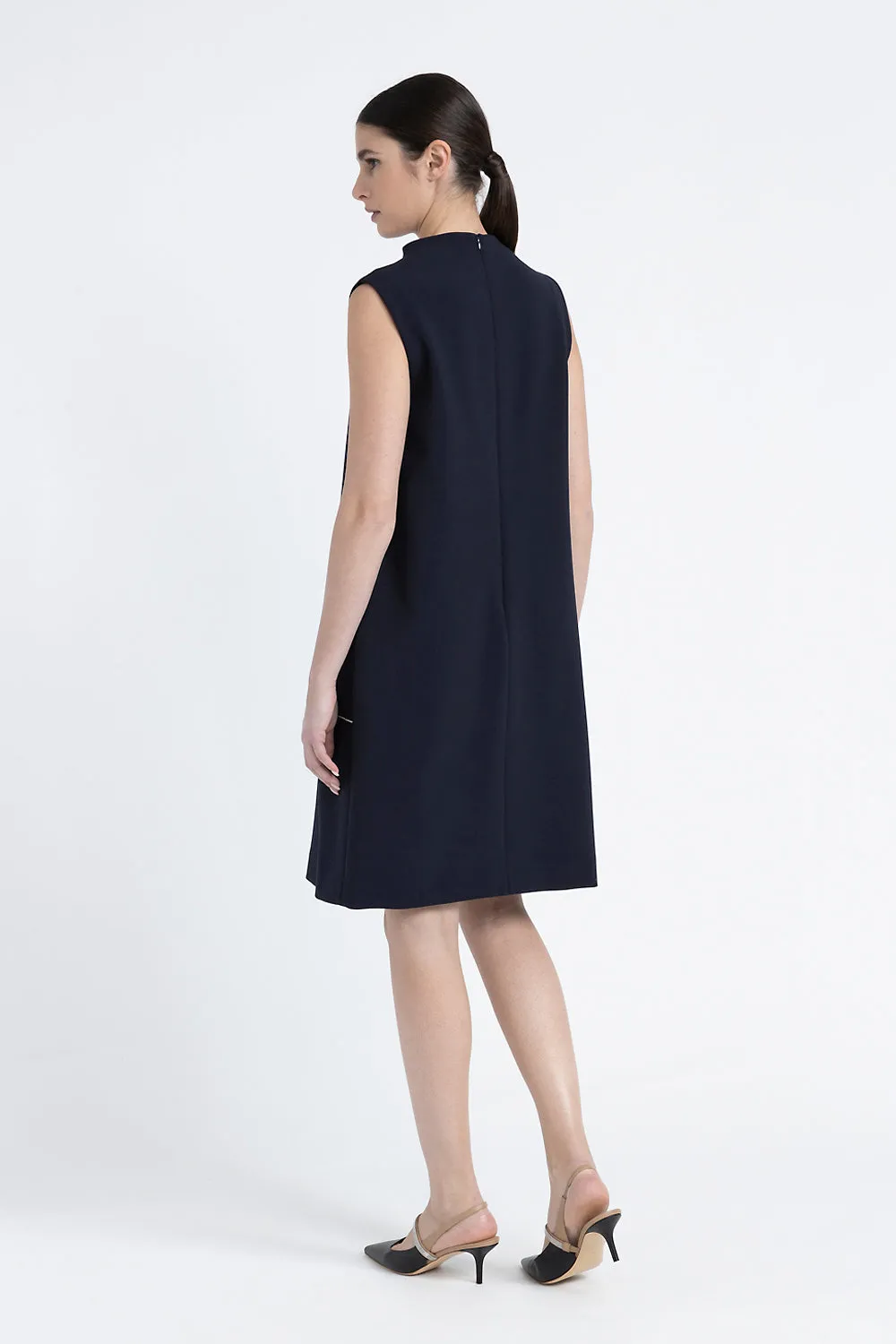 A-line midi dress with Punto Luce