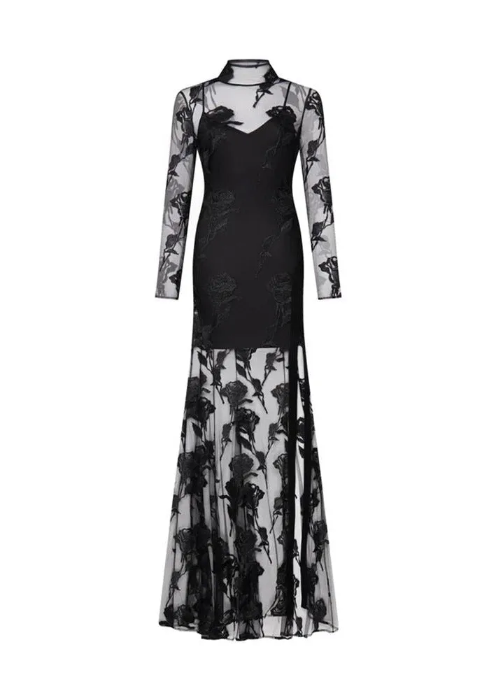 Black Lace Maxi Dress