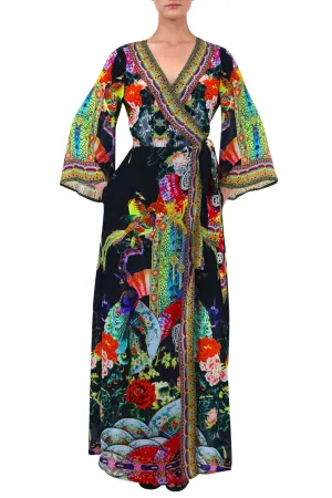 Black Wrap Dress With Sleeves