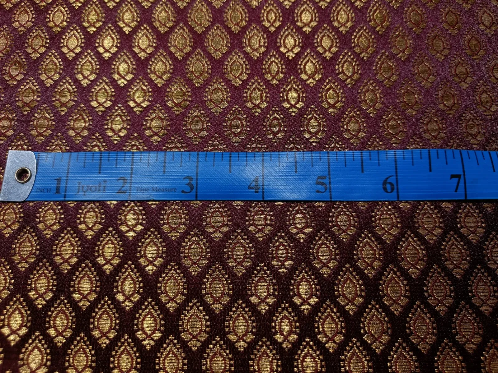 Brocade fabric LEAF MOTIF with  metallic GOLD 44" wide available in 3 colors BRO889A [peacock green/wine/blood red]