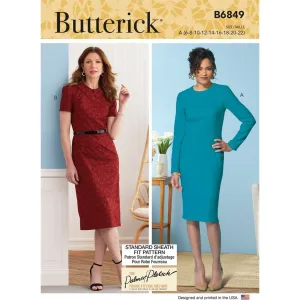 Butterick Pattern B6849 Misses' Fit Pattern Dresses & Optional Collar