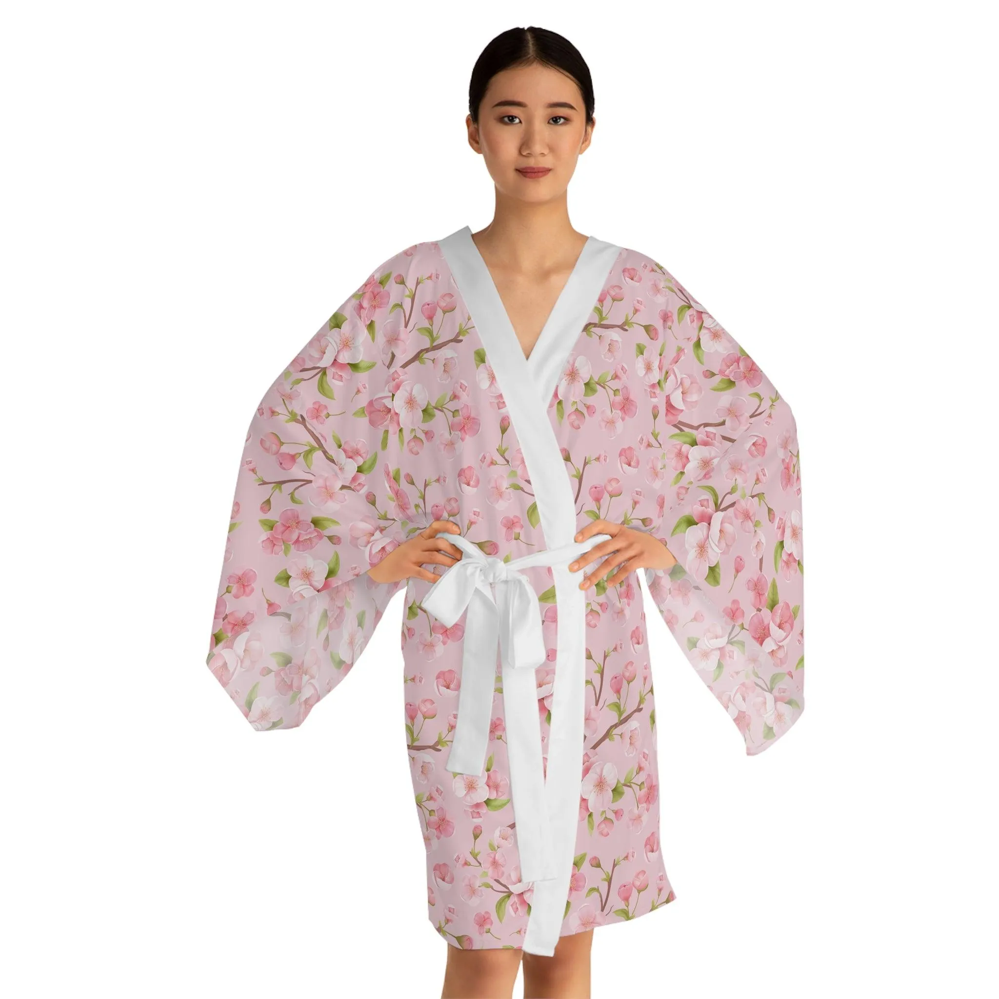 Cherry Blossom Serenity Kimono Robe - Embrace Japanese Elegance