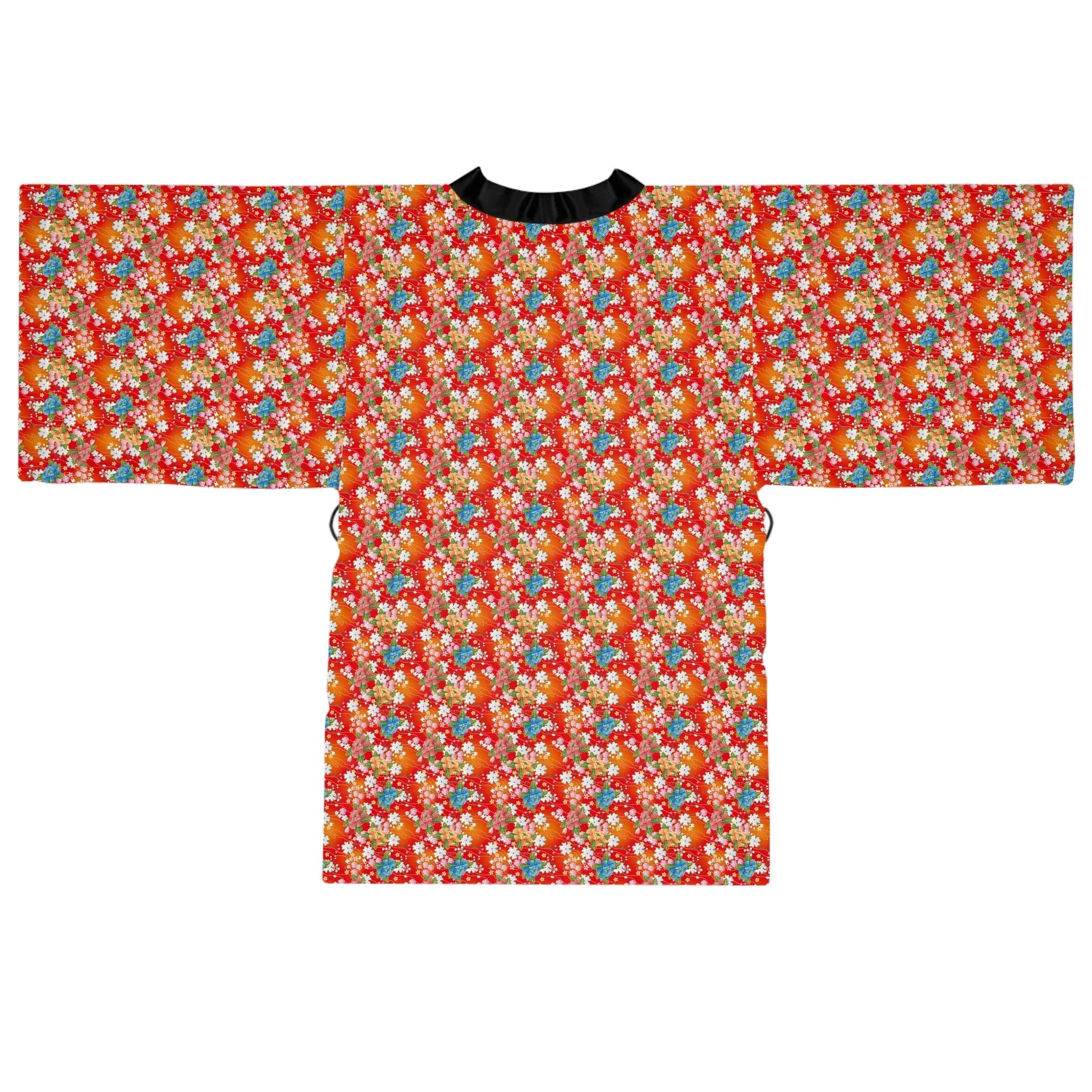 Chic Japanese Blossom Kimono with Elegant Bell Sleeves: A Stylish Statement Piece