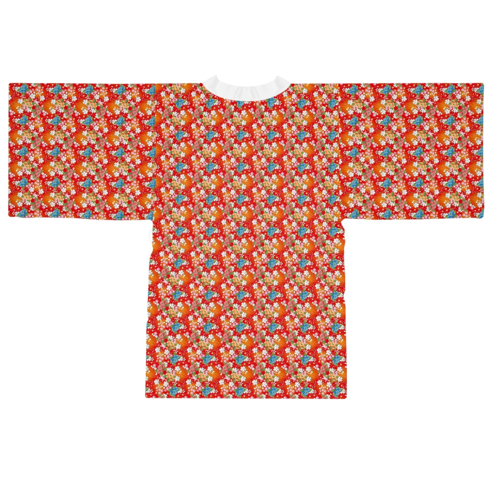Chic Japanese Blossom Kimono with Elegant Bell Sleeves: A Stylish Statement Piece