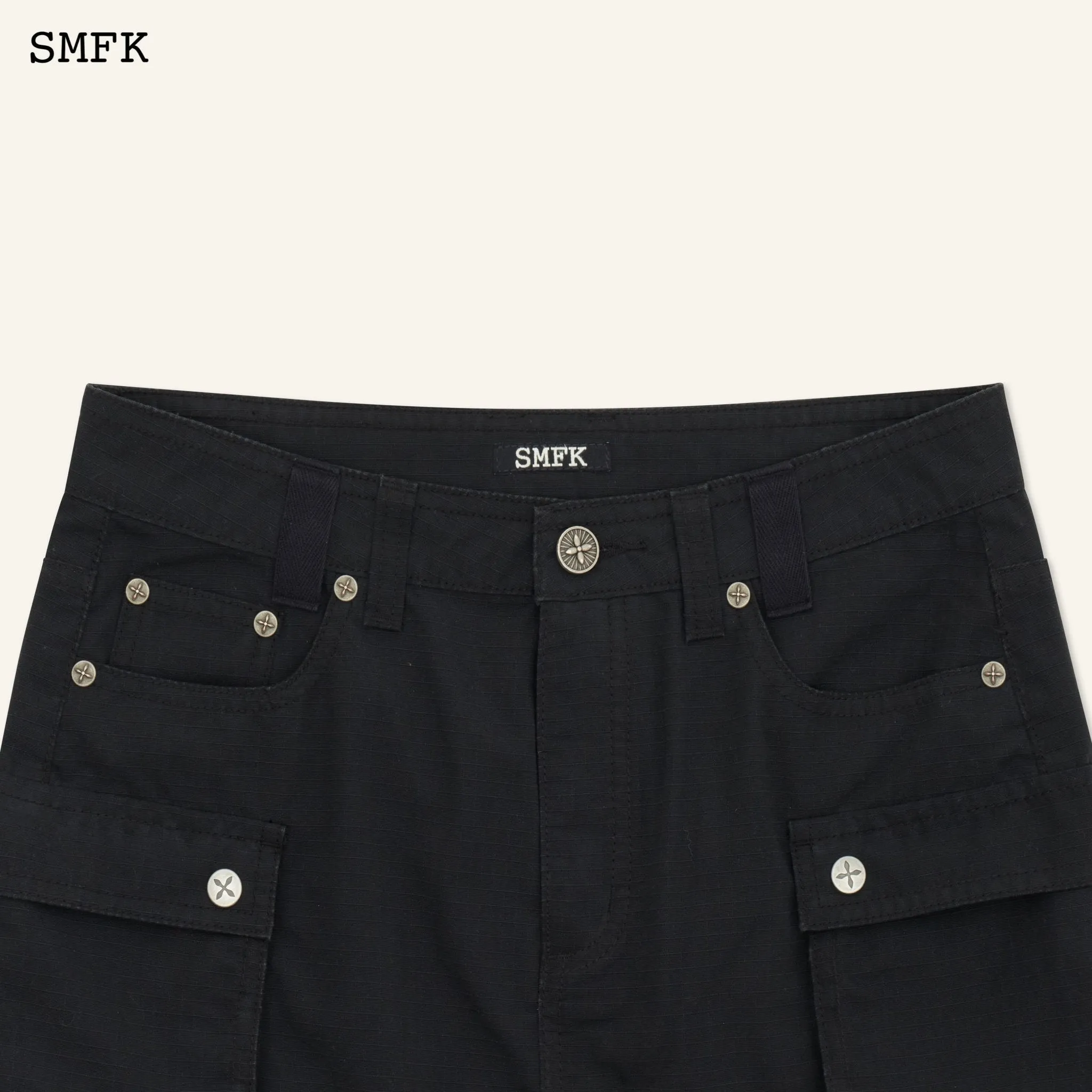 Compass Wild Tarpan Workwear Black Mini Skirt
