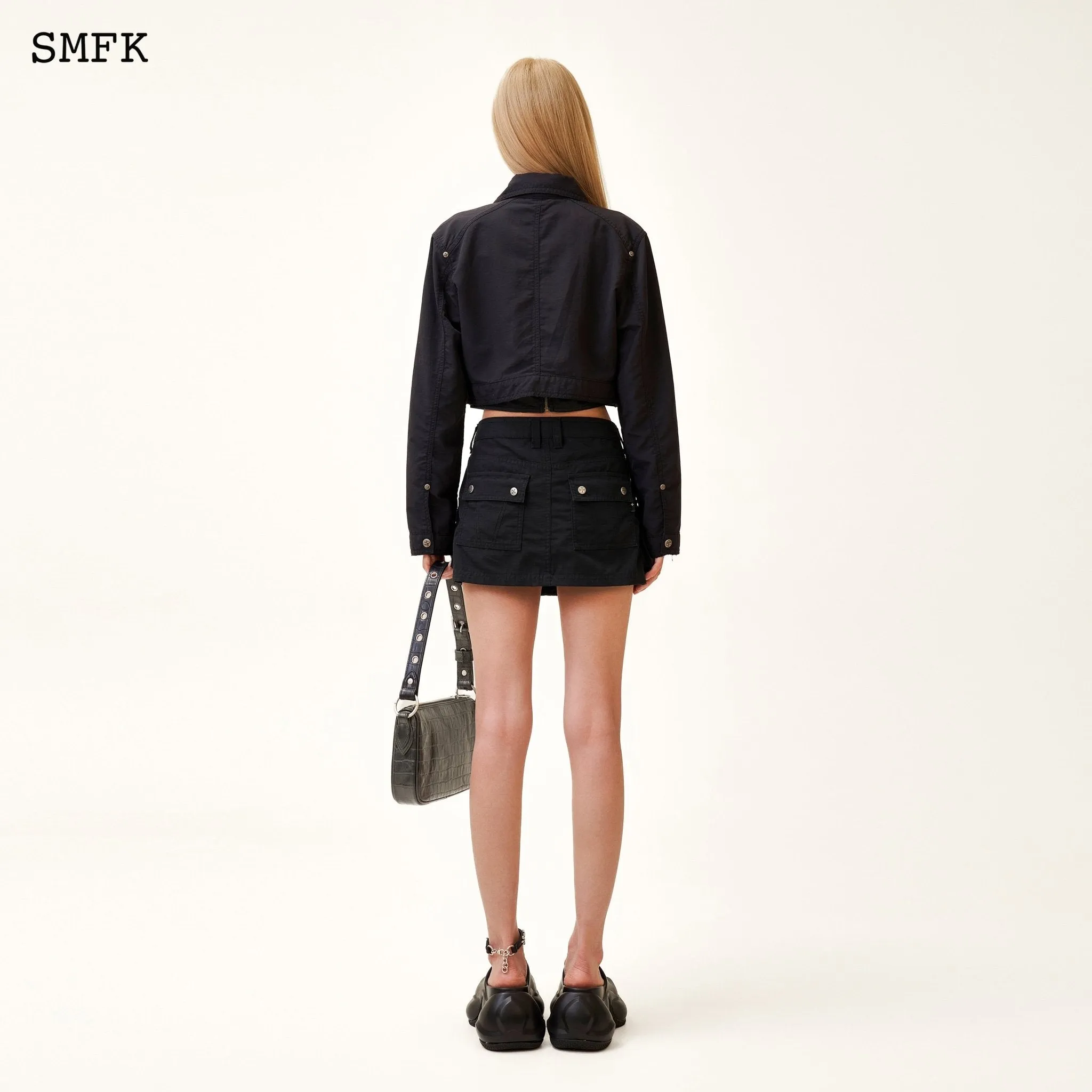 Compass Wild Tarpan Workwear Black Mini Skirt
