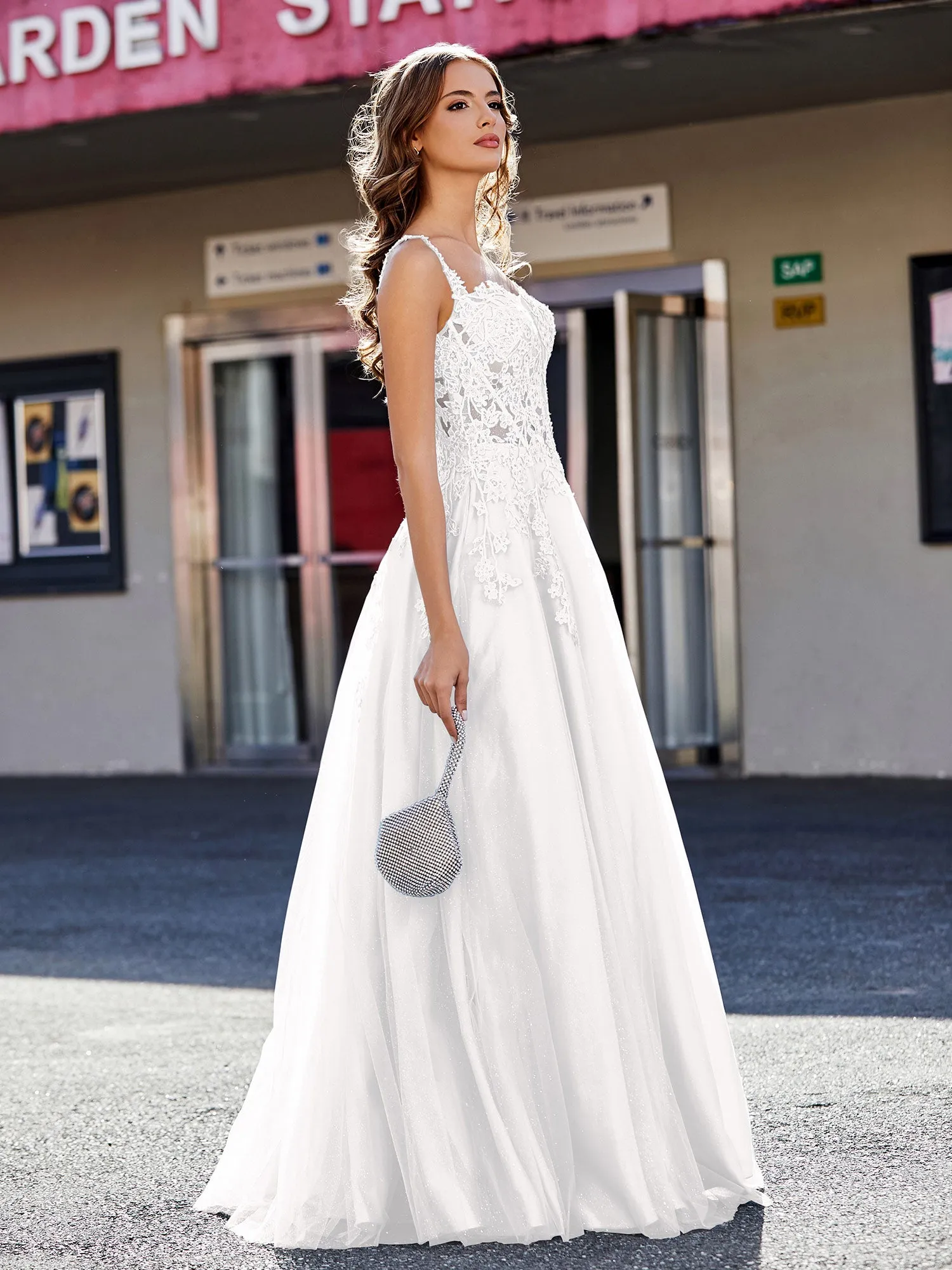 Corset Bodice A Line Tulle Gown Ivory