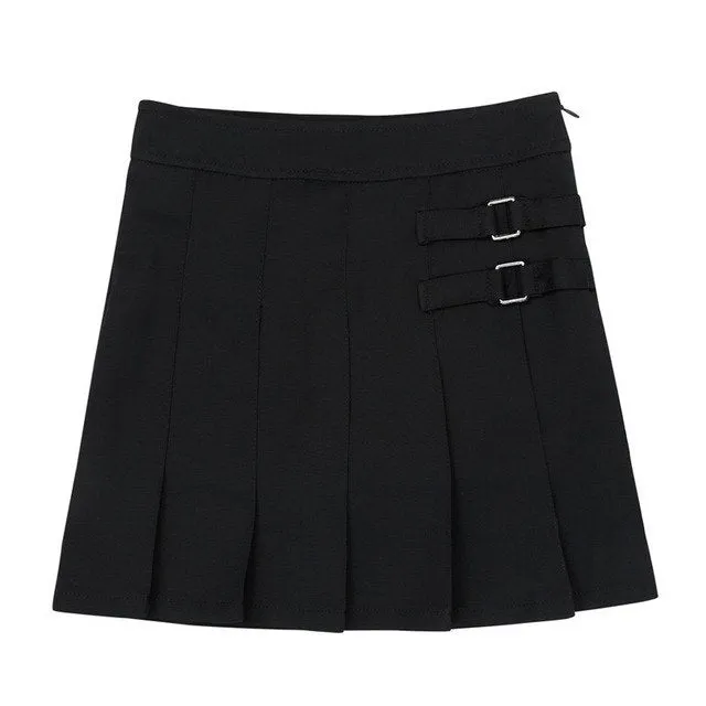 Dual Buckle Formal Skirt