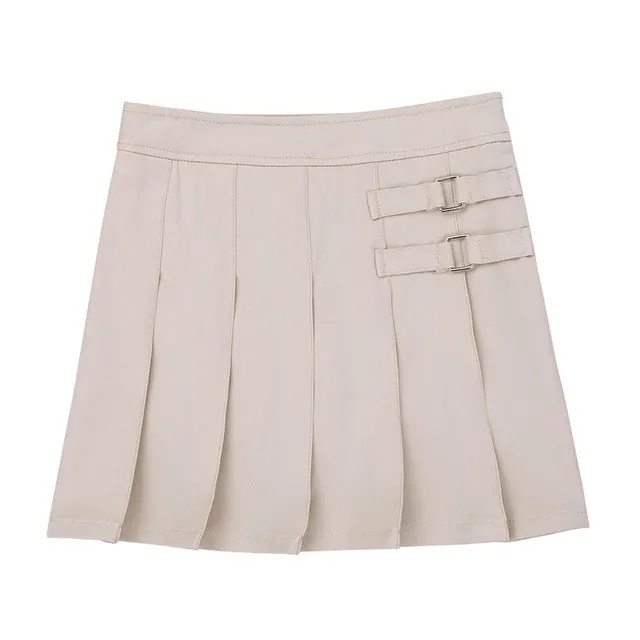 Dual Buckle Formal Skirt