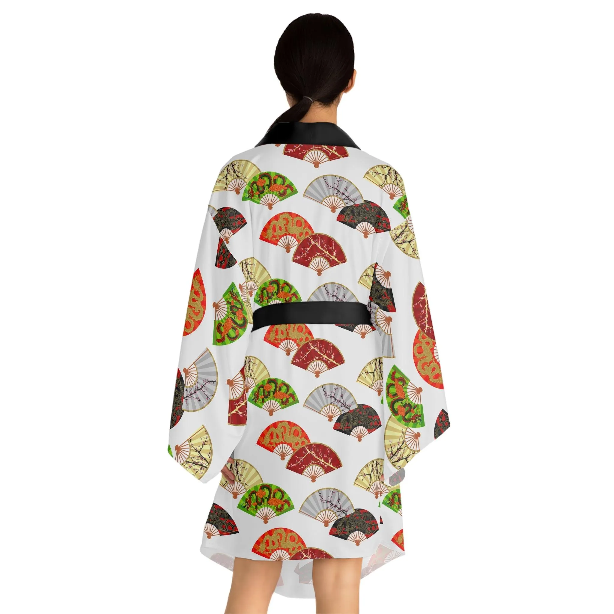 Elegant Bell Sleeve Kimono Robe - Kireiina Collection