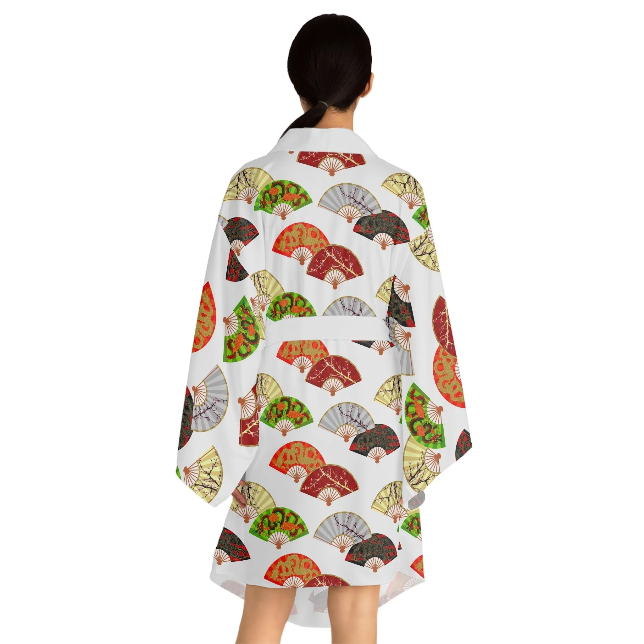 Elegant Bell Sleeve Kimono Robe - Kireiina Collection