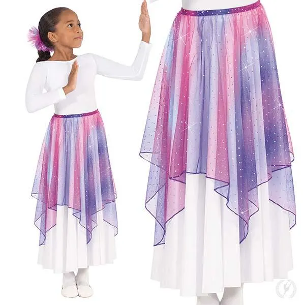 Eurotard 13768C Girls Handkerchief Hem 3-in-1 Overlay