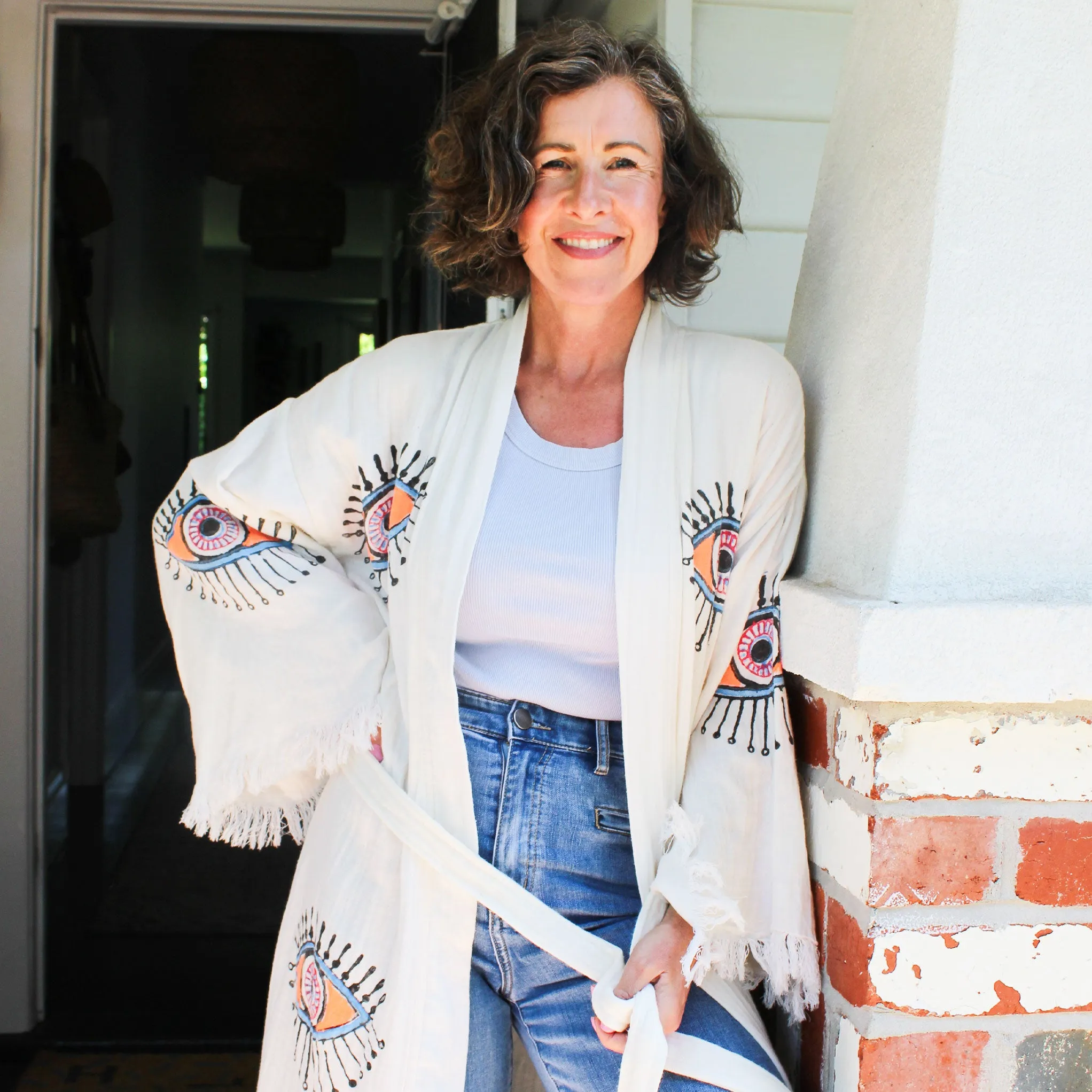 Evil Eye Muslin Robe