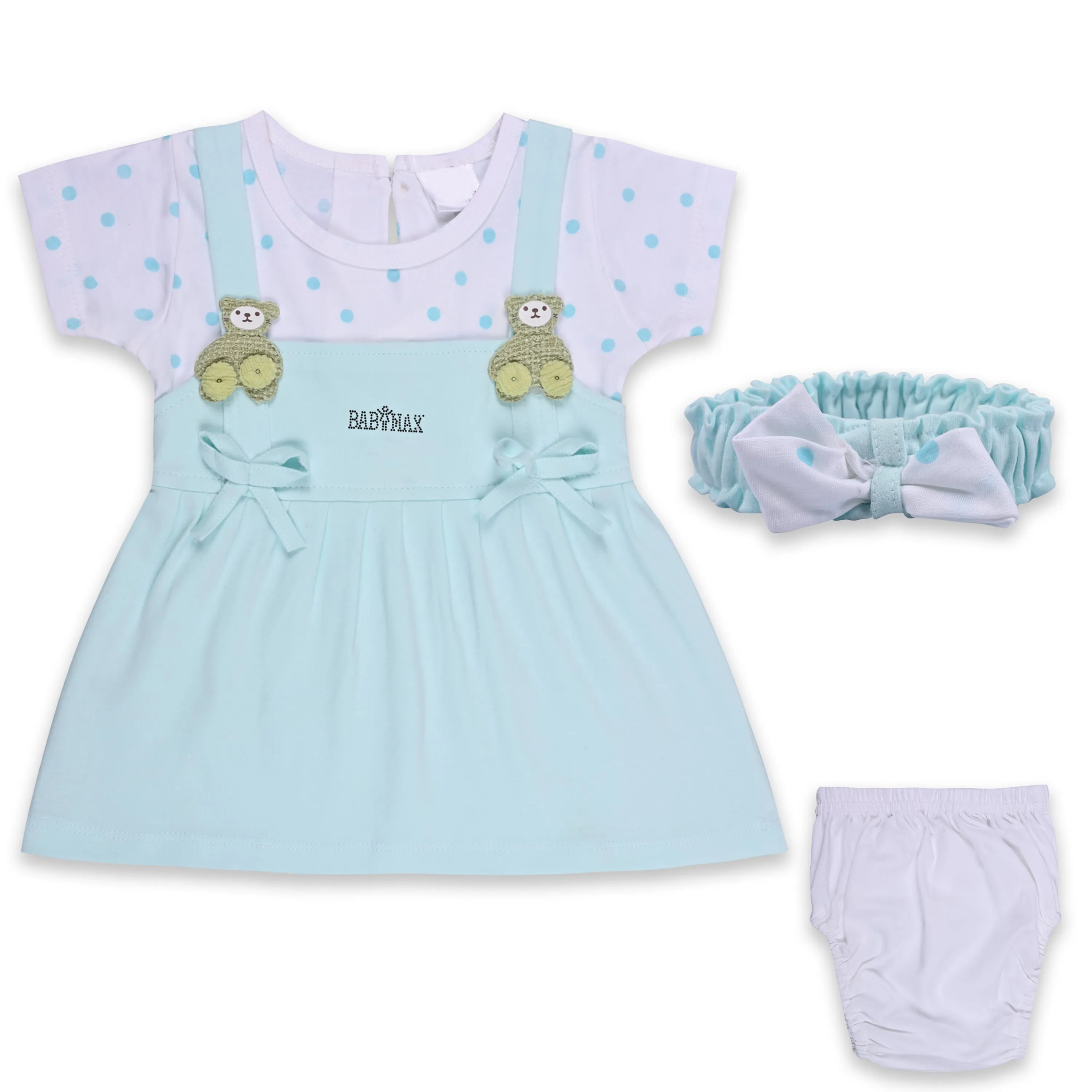 Girls Polka Print Frock Dress Comes With Brief