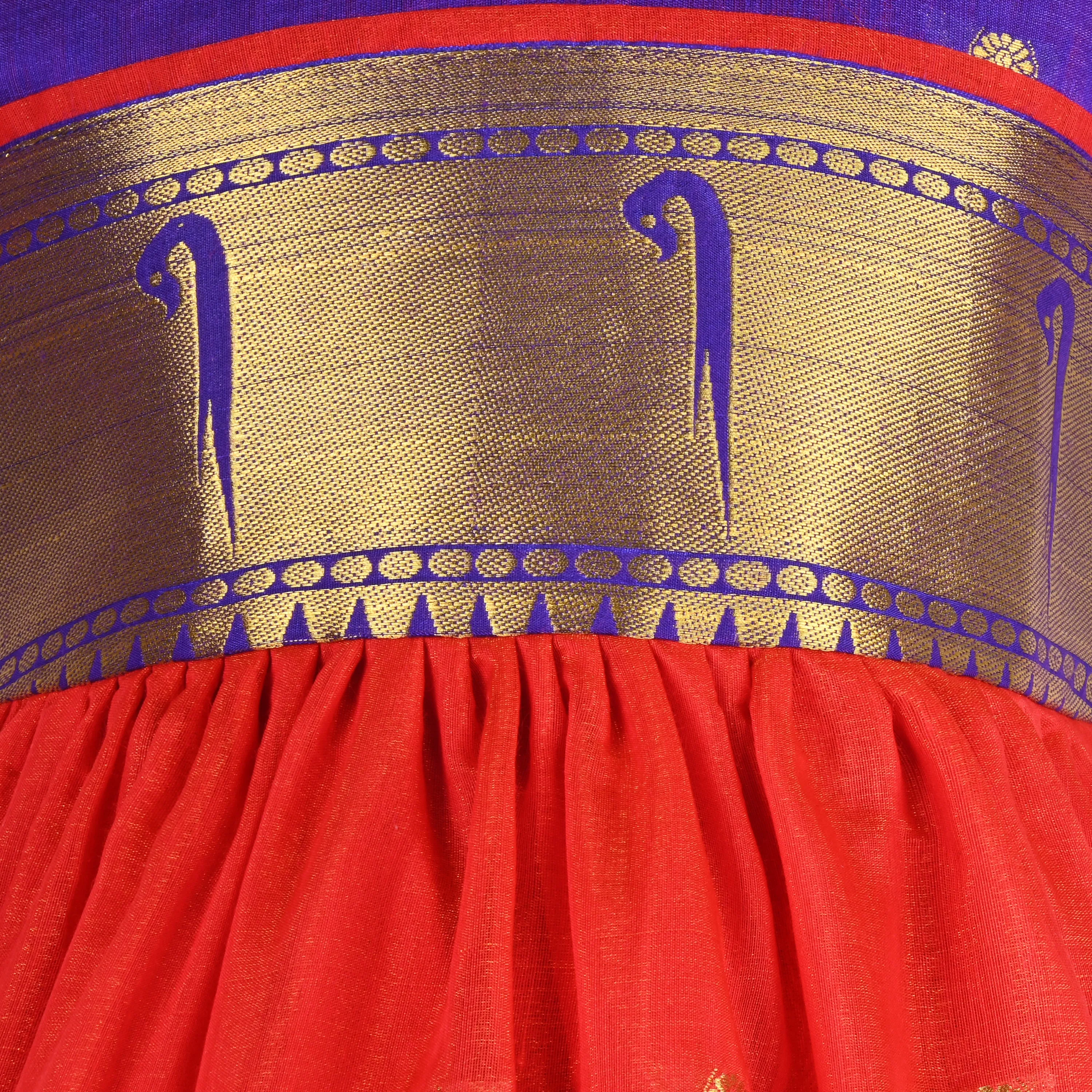 Girls Woven A-Line Puff Sleeve Frock Dress