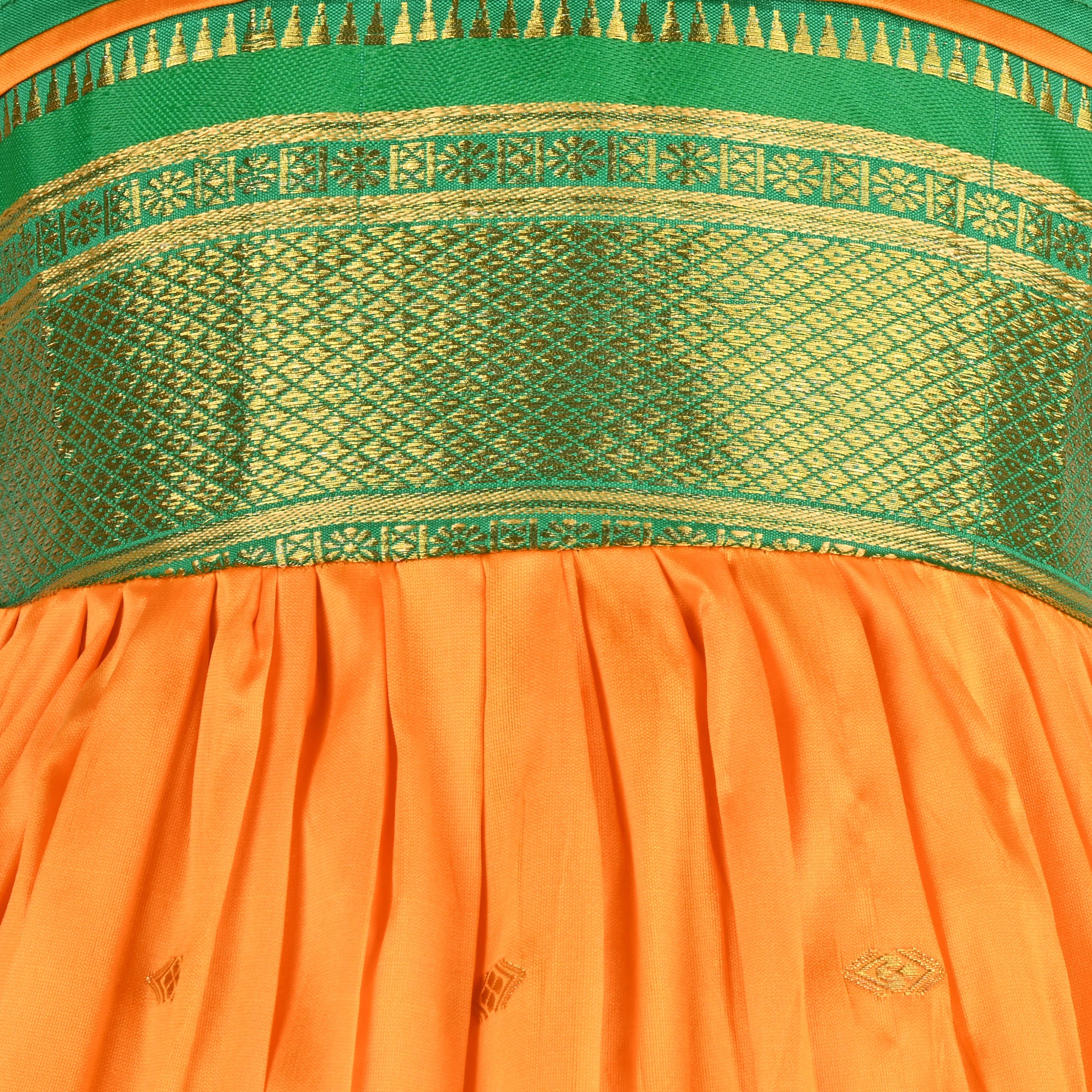 Girls Woven A-Line Puff Sleeve Frock Dress