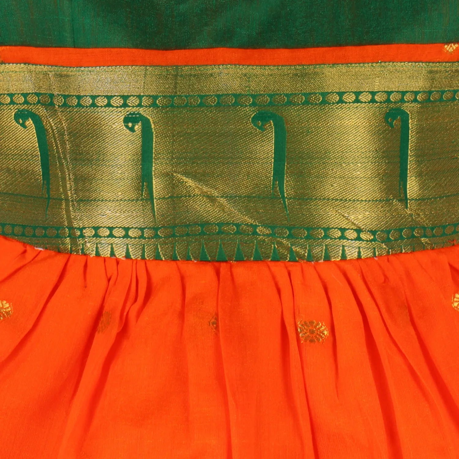 Girls Woven A-Line Puff Sleeve Frock Dress