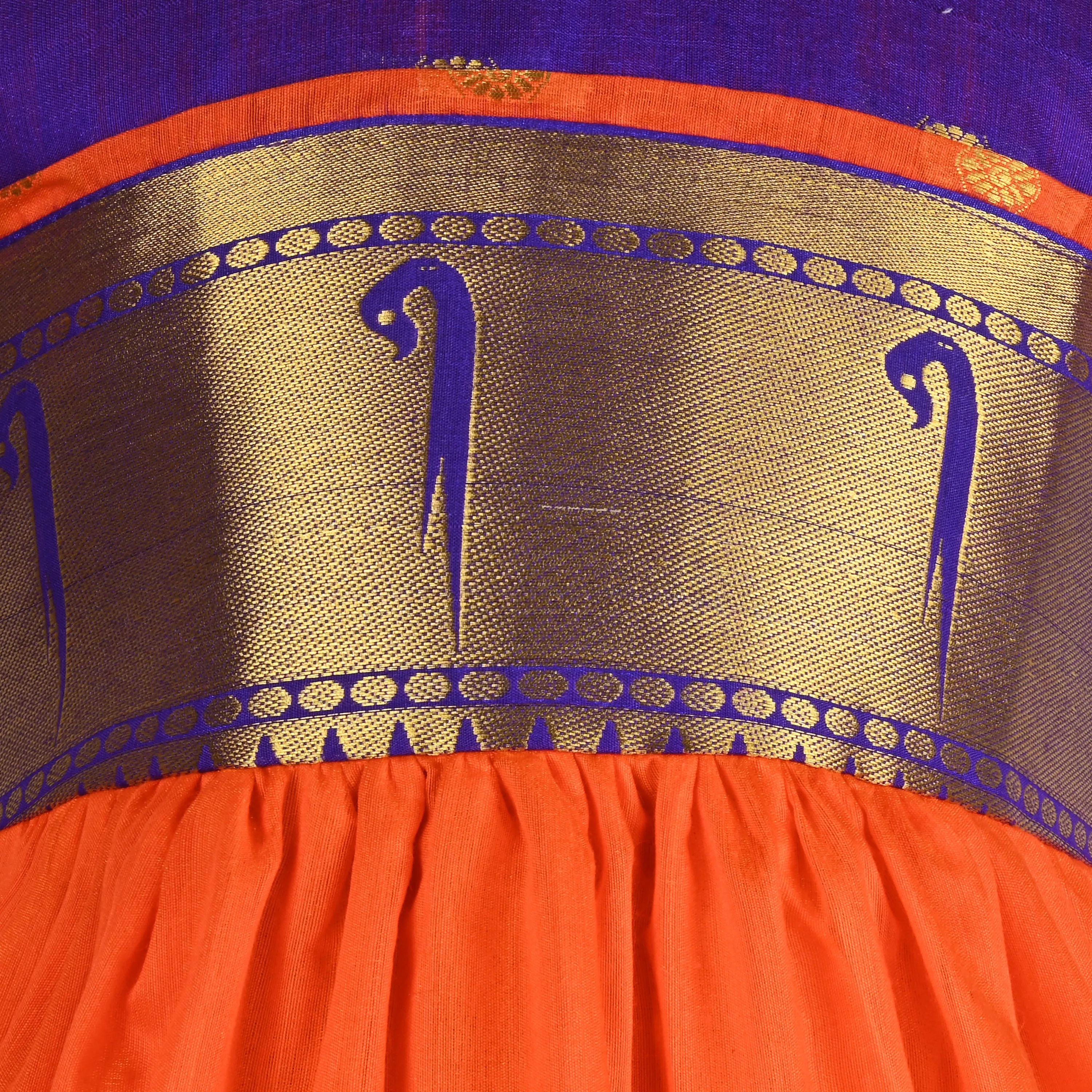 Girls Woven A-Line Puff Sleeve Frock Dress