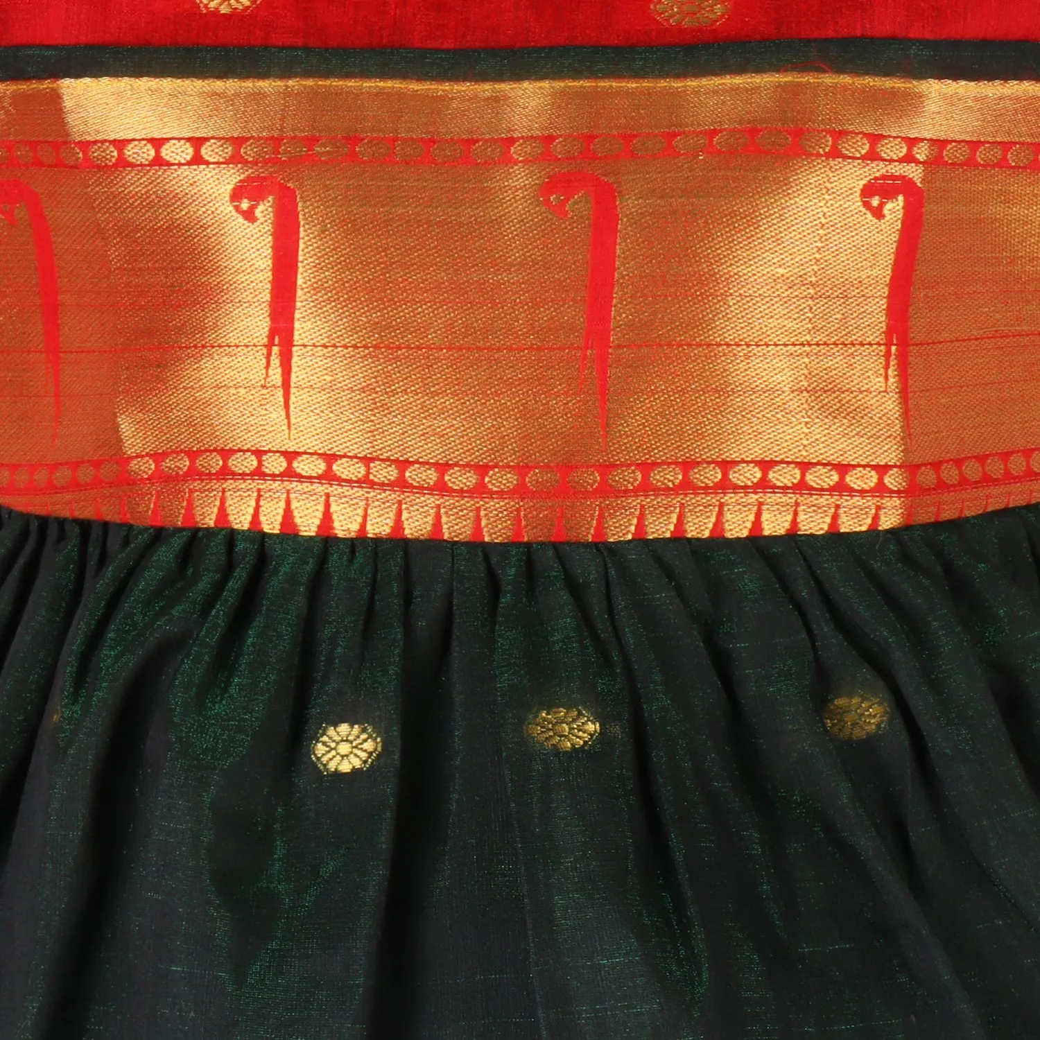 Girls Woven A-Line Puff Sleeve Frock Dress
