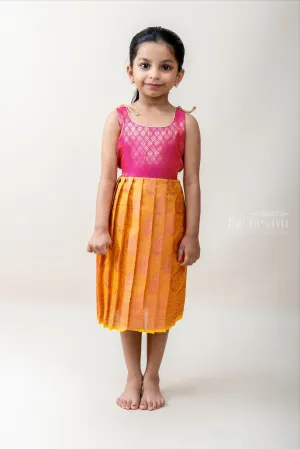 Gratifying And Blissful Tie-up Silk Frocks| Pattu Cheera Frocks| The Nesavu