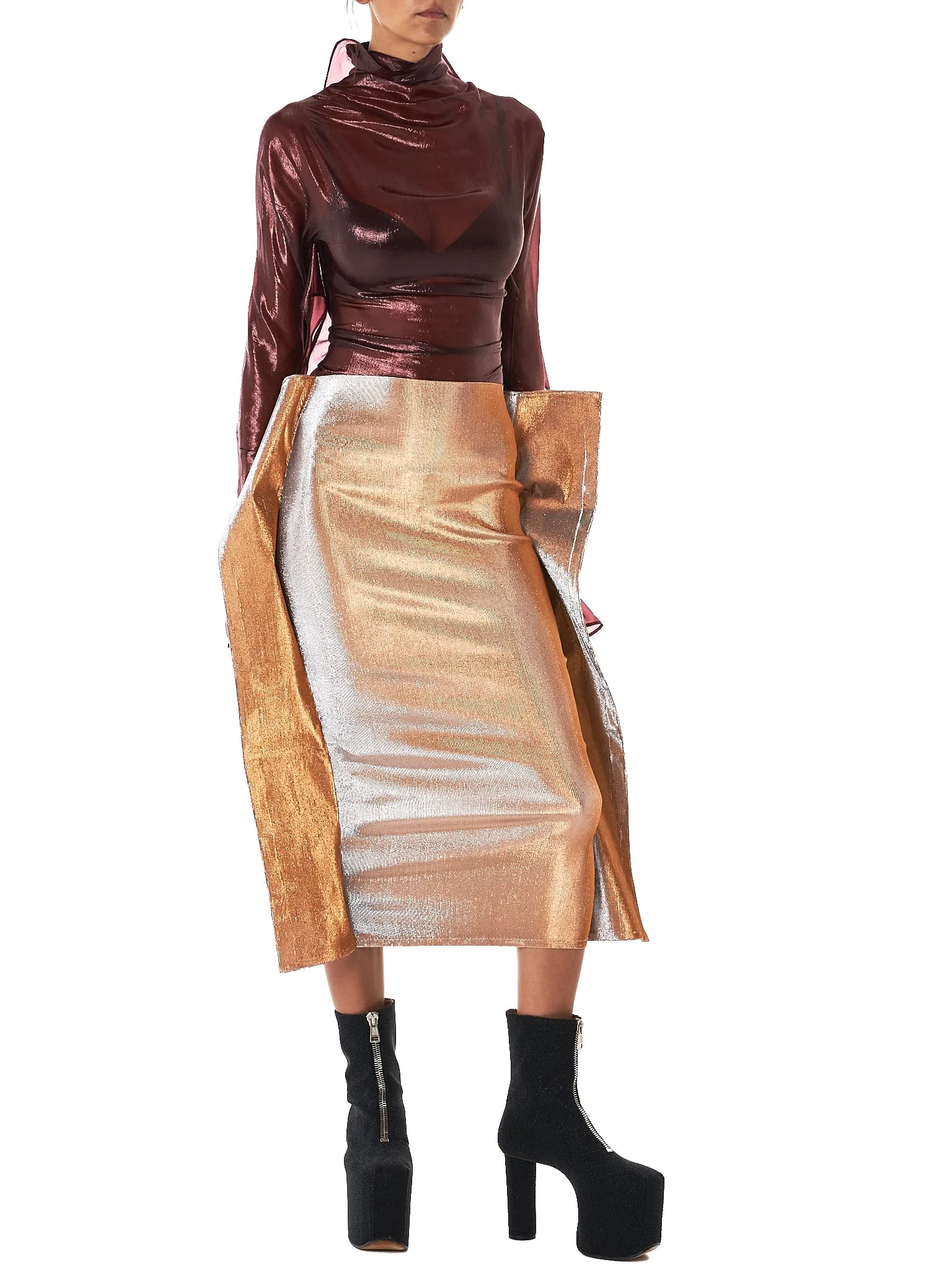 Metallic Rectangle Skirt (PK-AW17-FS-SL-SILVER)