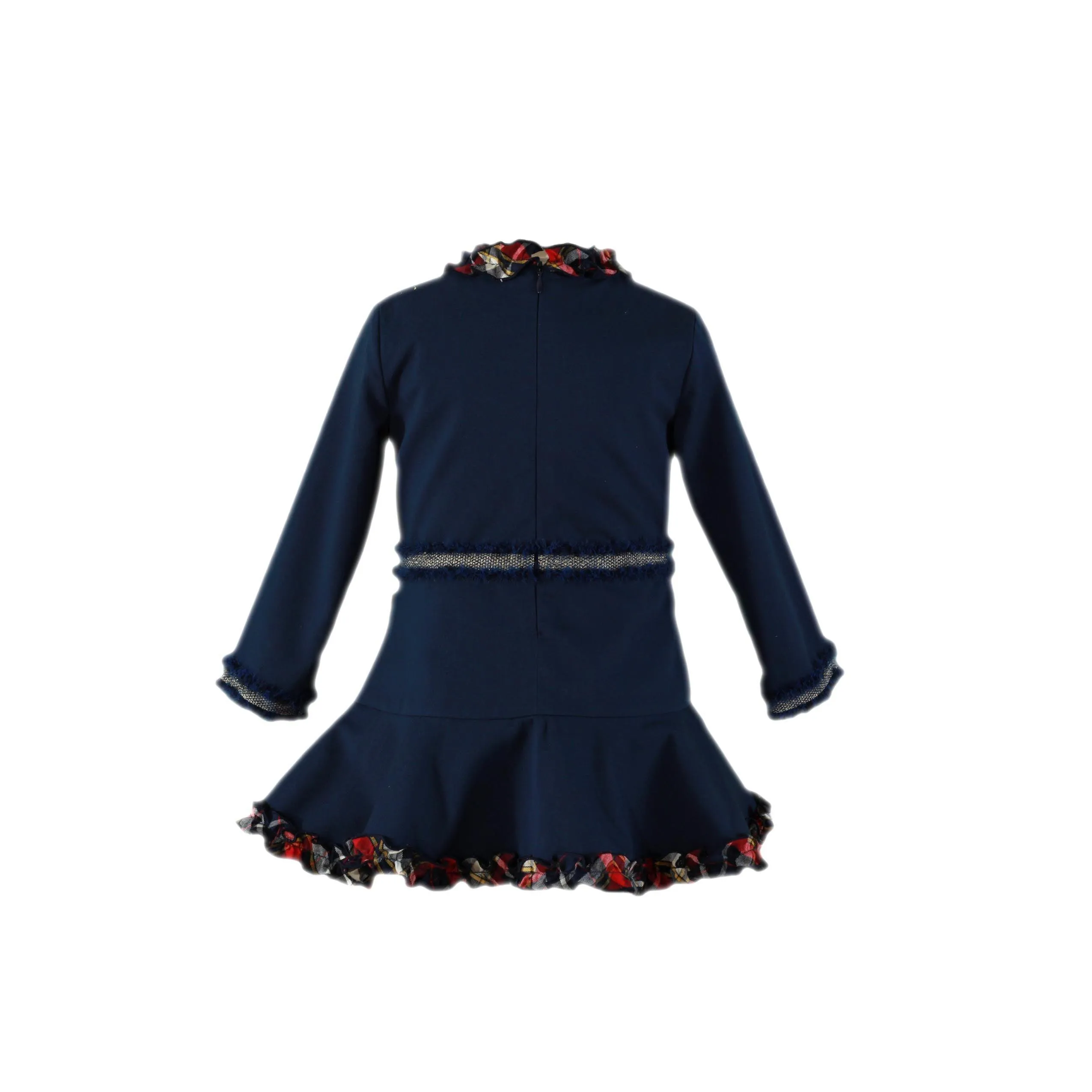 Miranda AW24 - Girls Navy & Pink Check Detail Dress 251V