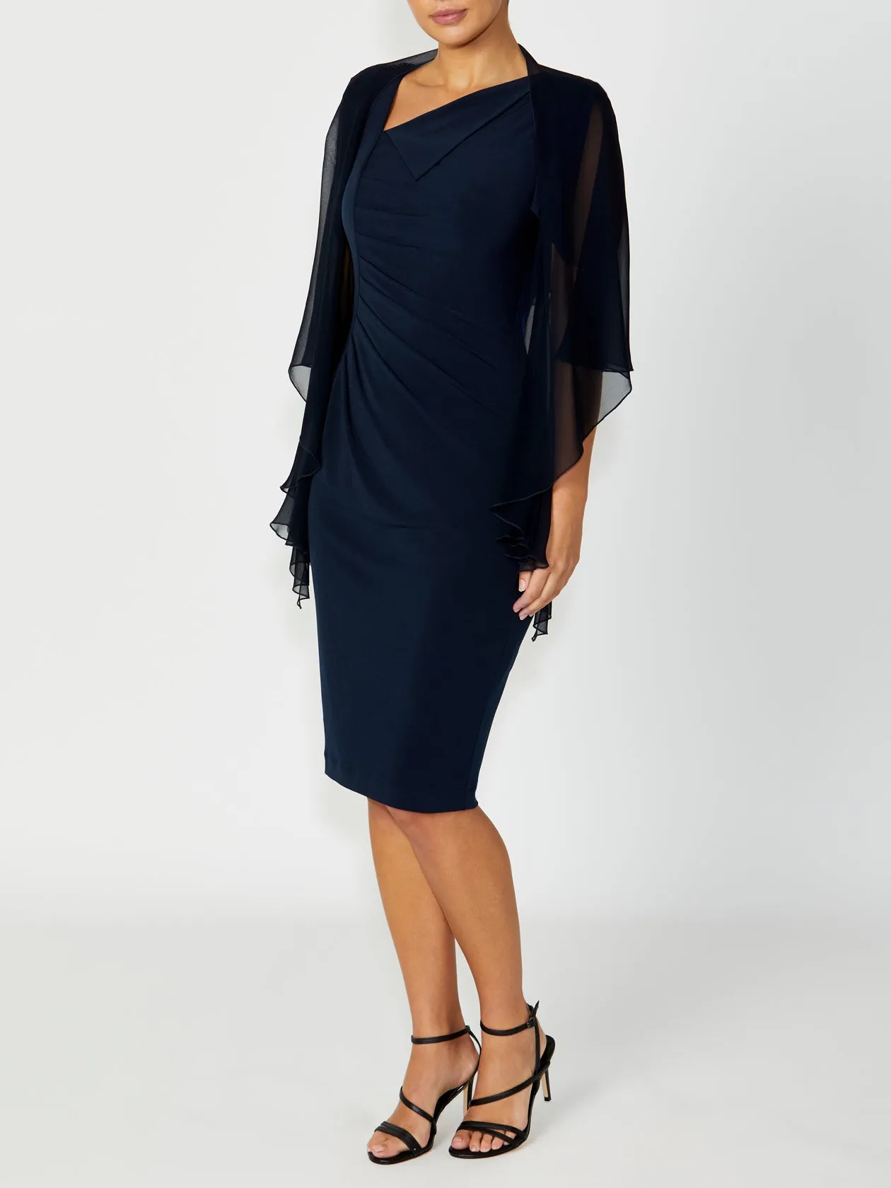 Navy Silk Shrug