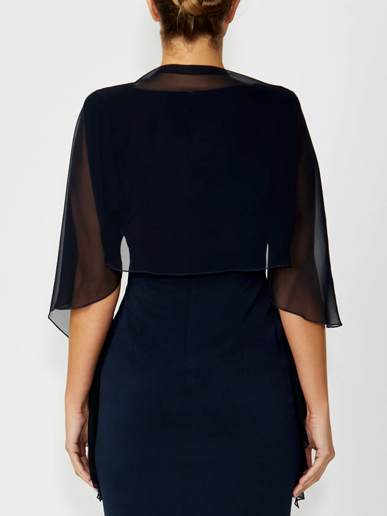 Navy Silk Shrug
