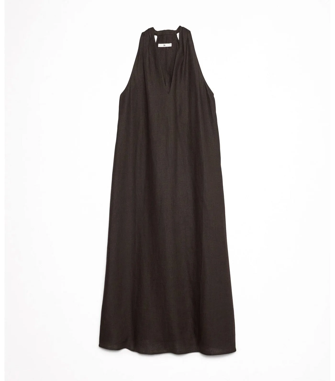 Pauline Linen Midi Dress Dark Brown