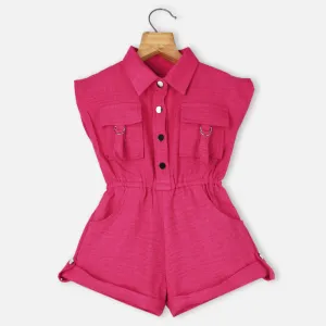 Pink & Blue Elasticated Waist Jumpsuit