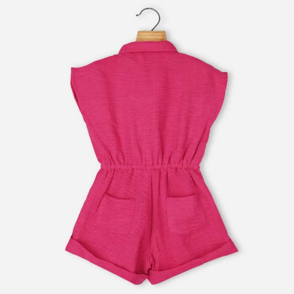 Pink & Blue Elasticated Waist Jumpsuit