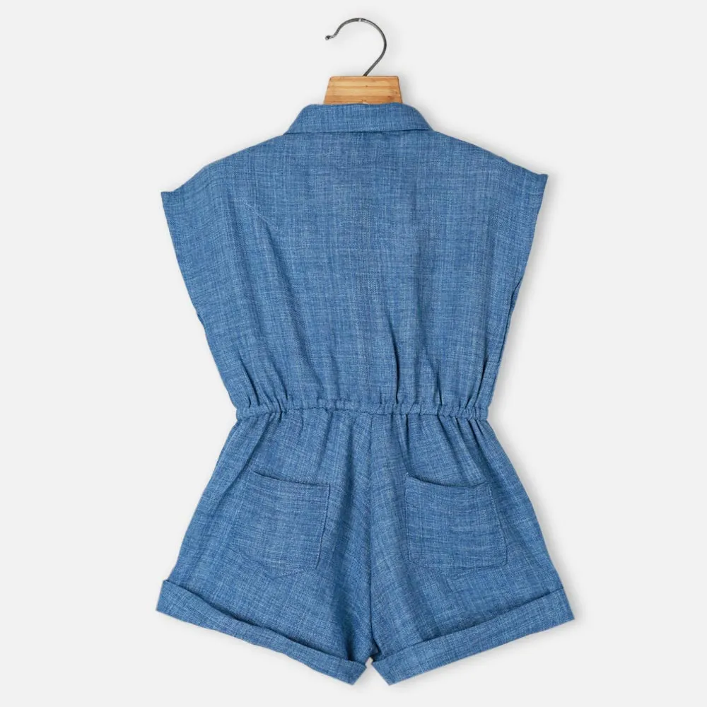 Pink & Blue Elasticated Waist Jumpsuit