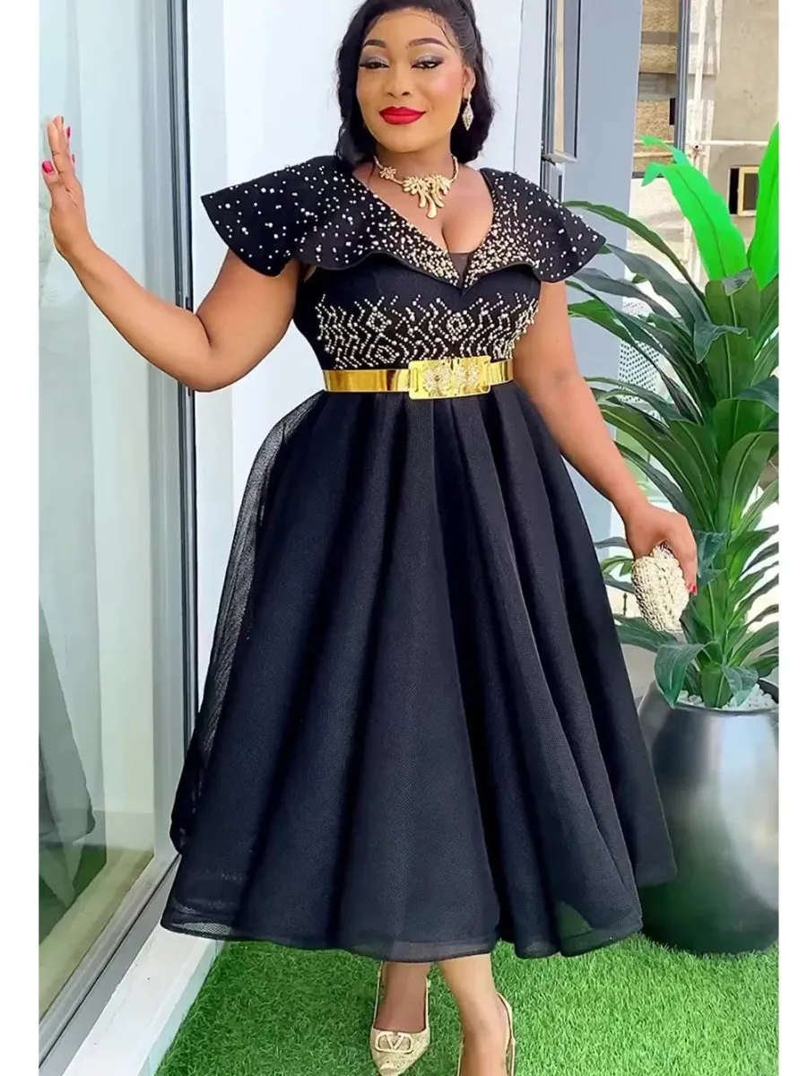 Plus Size African Wedding Party Dress – Elegant Dashiki Evening Gown