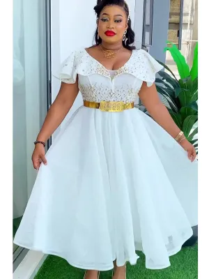 Plus Size African Wedding Party Dress – Elegant Dashiki Evening Gown