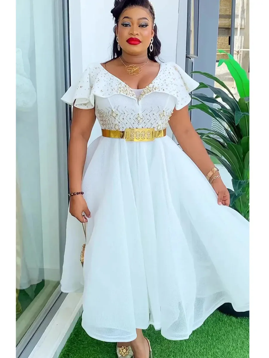 Plus Size African Wedding Party Dress – Elegant Dashiki Evening Gown