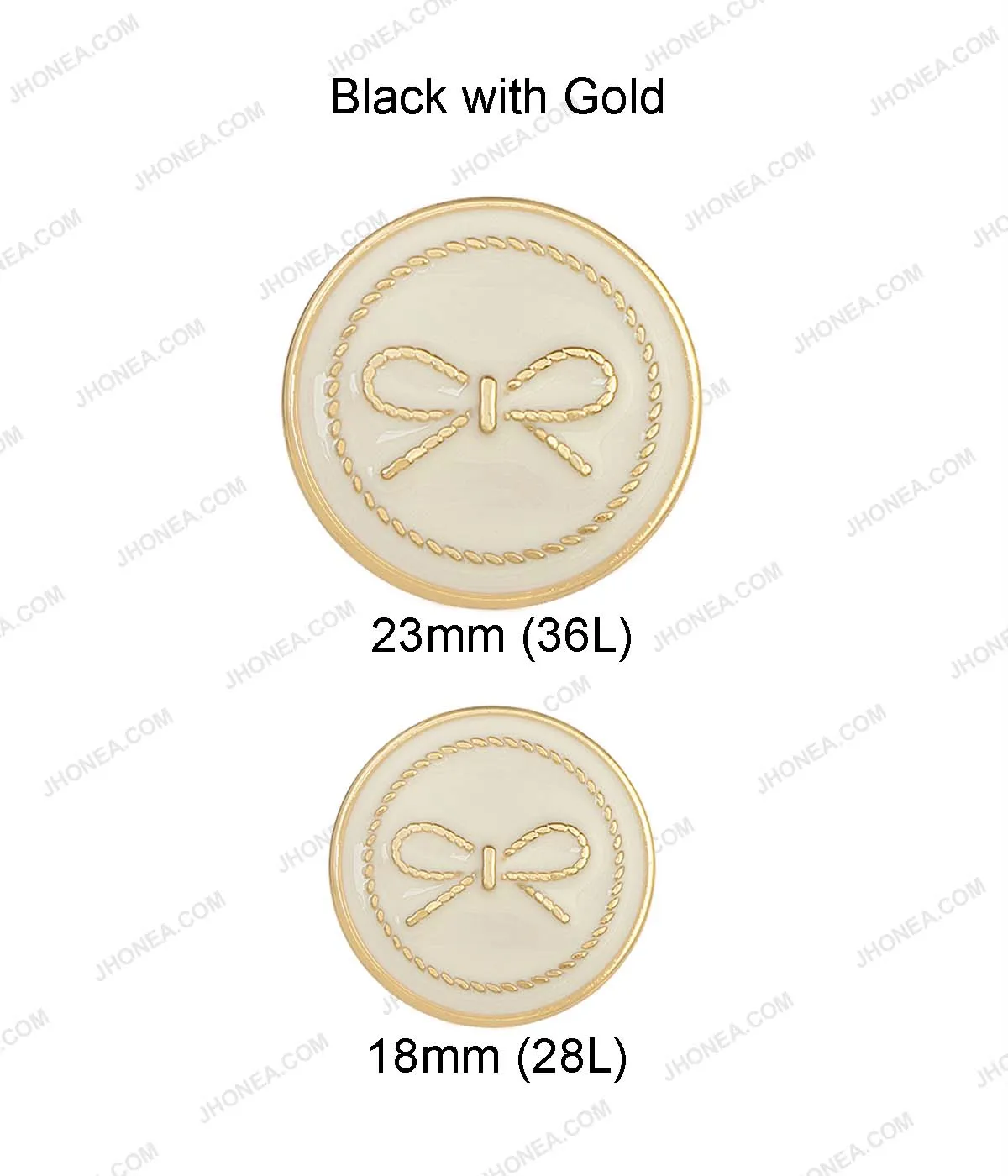 Premium Black & White Bow Design Western Clothing Metal Buttons