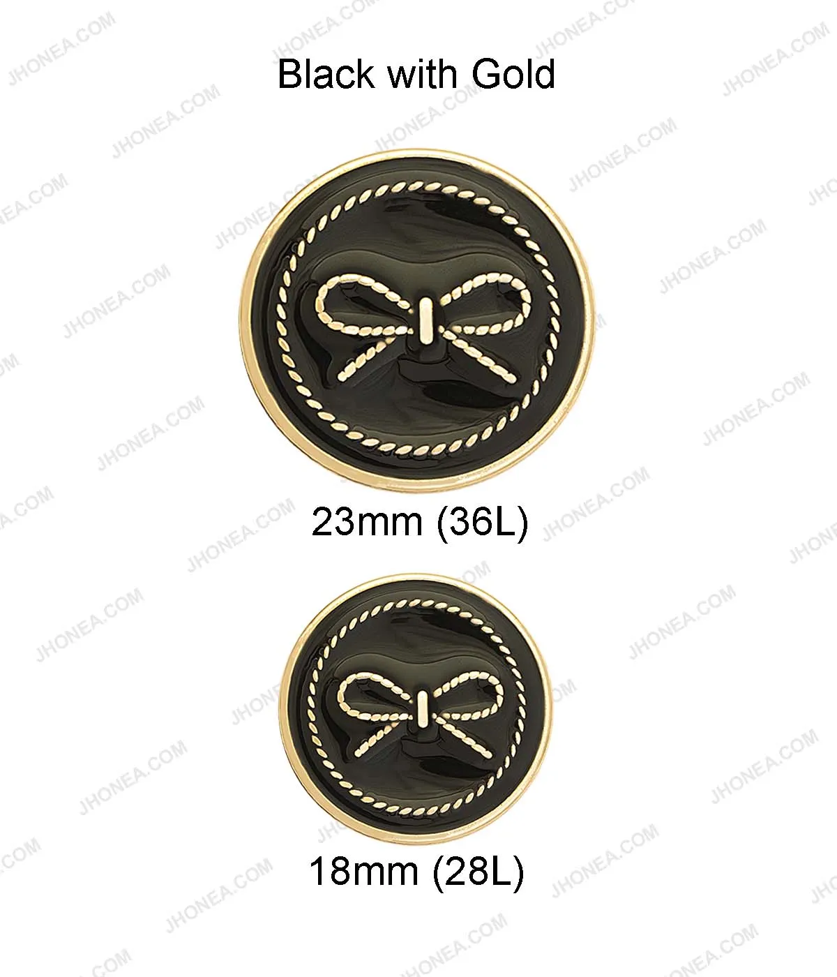 Premium Black & White Bow Design Western Clothing Metal Buttons