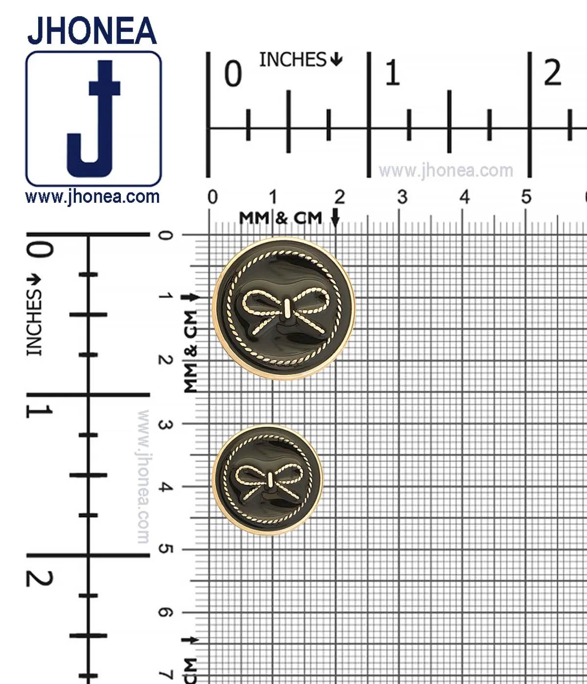 Premium Black & White Bow Design Western Clothing Metal Buttons