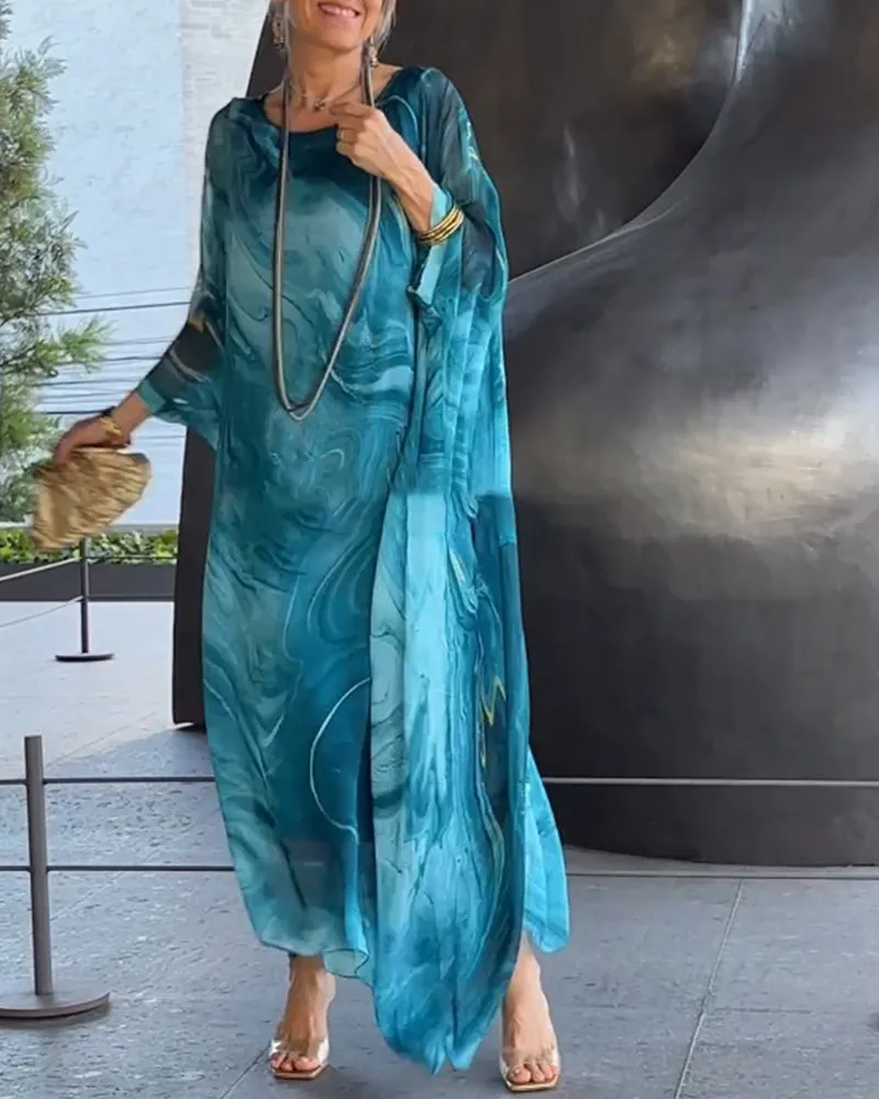 Printed flowing elegant dress