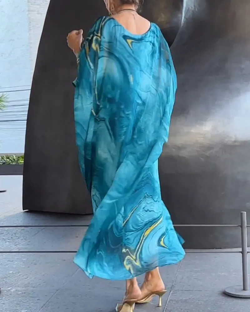Printed flowing elegant dress