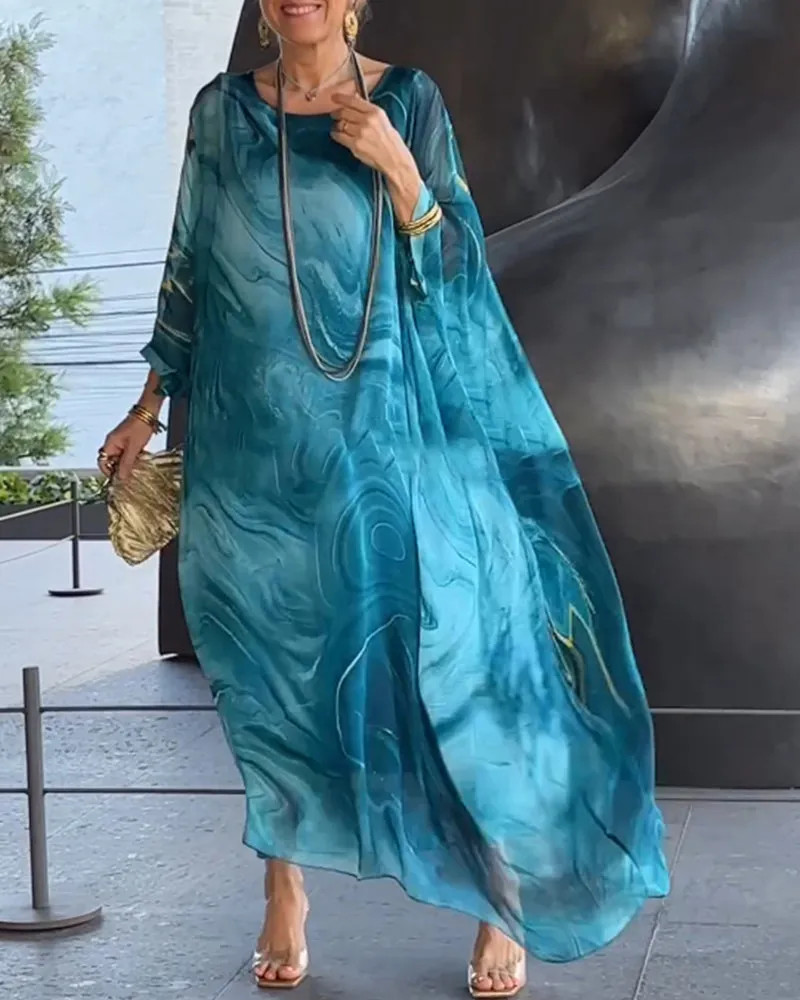 Printed flowing elegant dress
