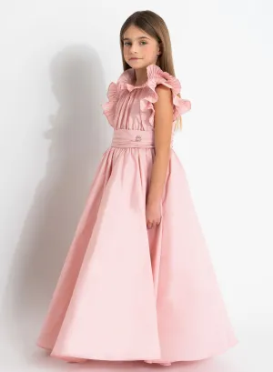 Ruffled Taffeta Gown