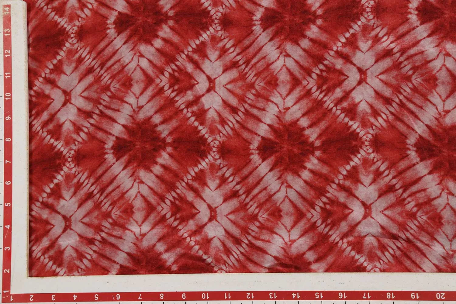 Rust Red 60 Gram Printed Silk Crepe Fabric