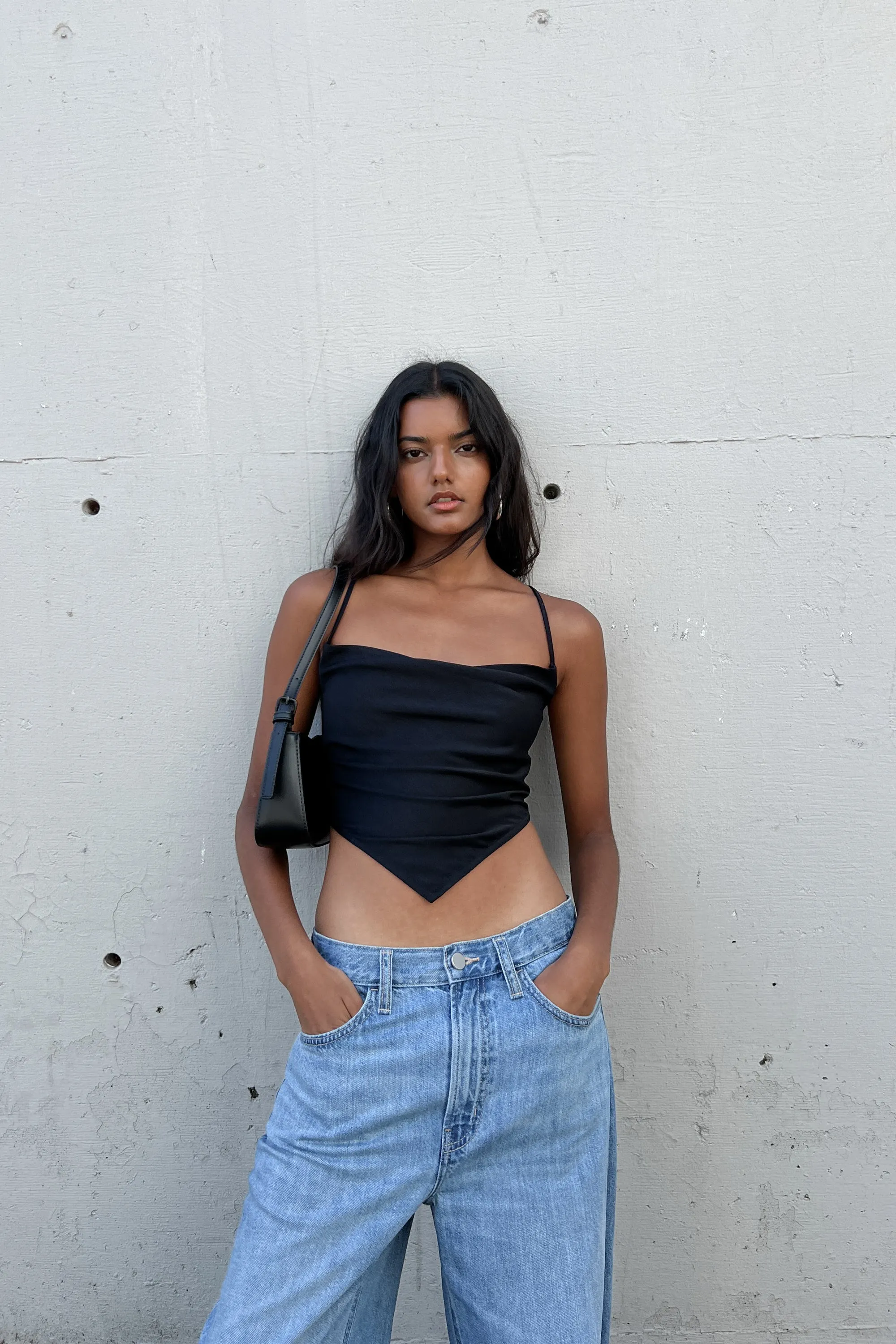 SATIN HANDKERCHIEF TOP