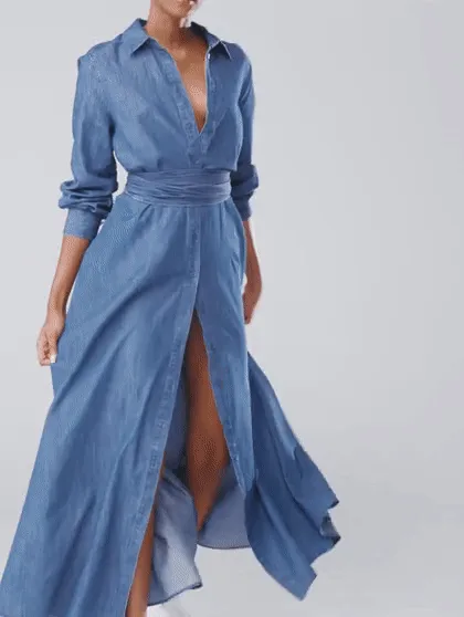 Shantelle Denim Maxi Shirtdress