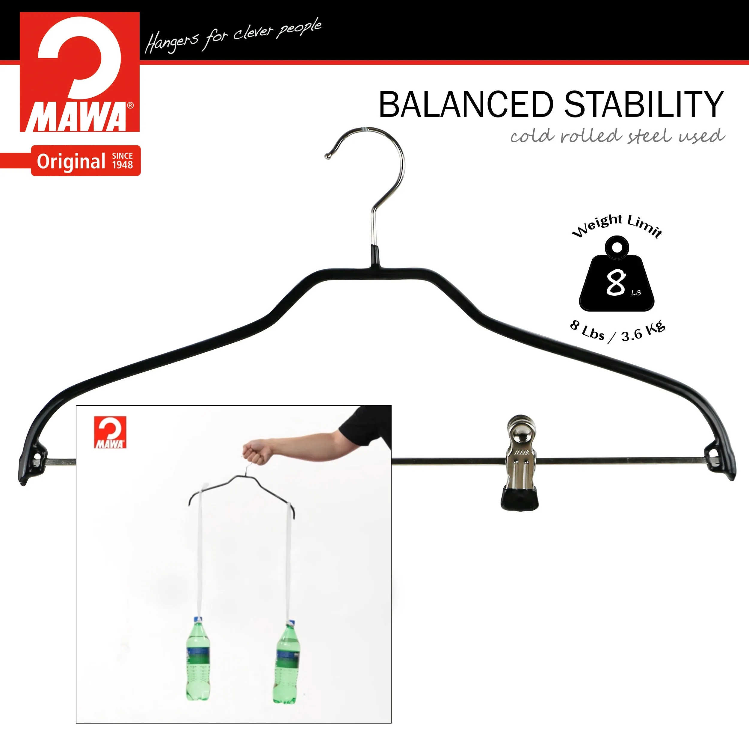 Silhouette Shirt with Grip Coated Clips, 40FK, Black